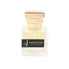 Flacone di profumo Grenache Extrait de Parfum con tappo dorato su sfondo bianco