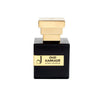 Flacone di profumo Oud Karkadè nero con tappo dorato, eleganza lusso