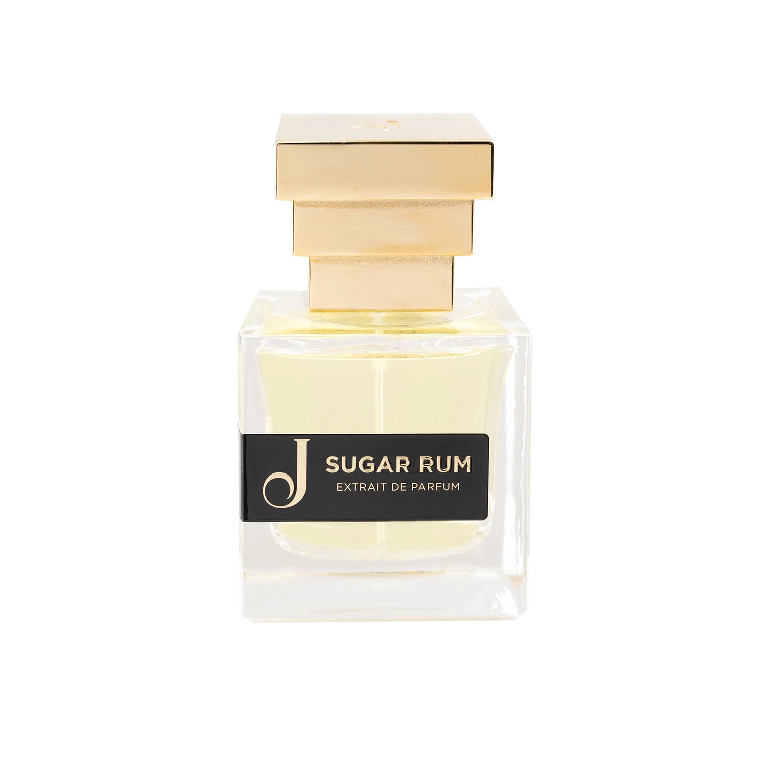 Flacone elegante di profumo Sugar Rum Extrait de Parfum con tappo dorato