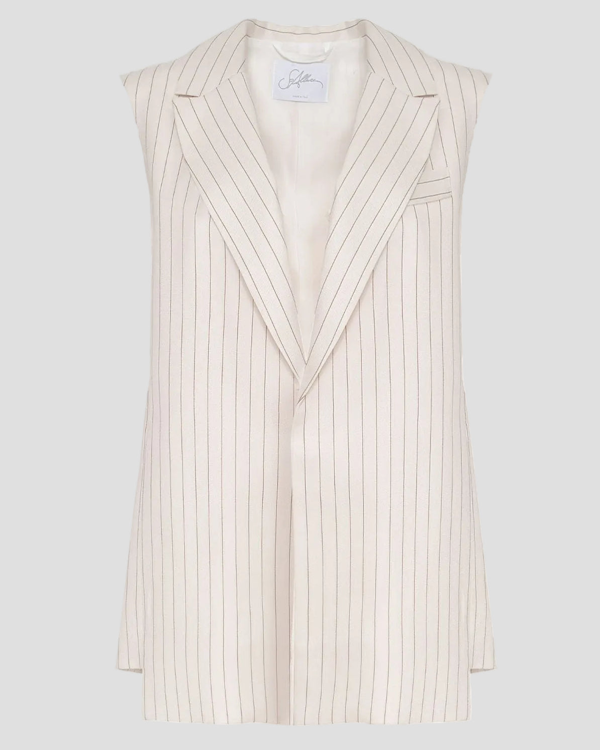 Gilet color burro motivo gessato di so allure