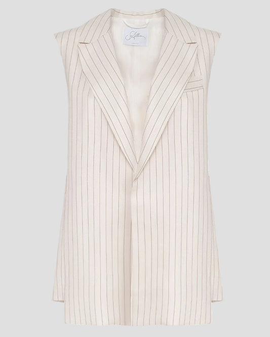Gilet color burro motivo gessato di so allure