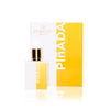 Profumo Duduar Milano Pinada in flacone bianco con dettagli oro e confezione gialla elegante.